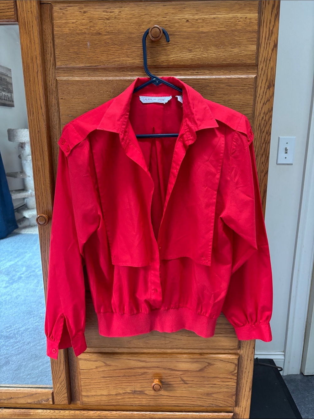 Laura And Jane Red Lightweight Women's Blouse Jacket